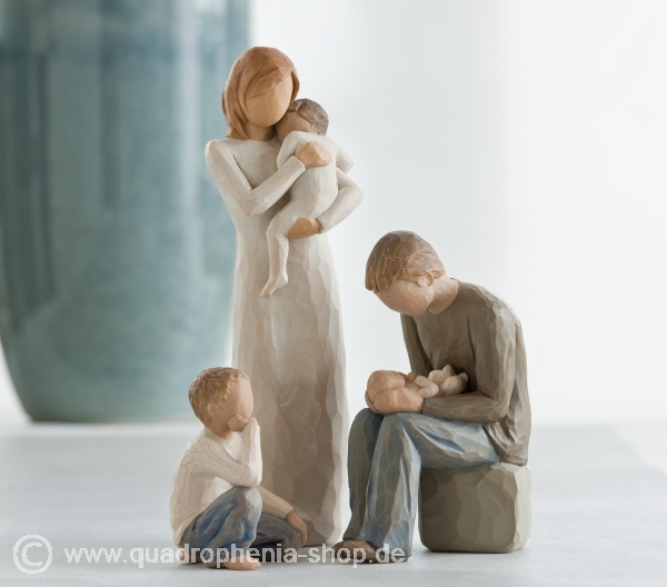 Willow Tree Junge Familie im Glück Vater Mutter mit 3 Kinder Familie 7