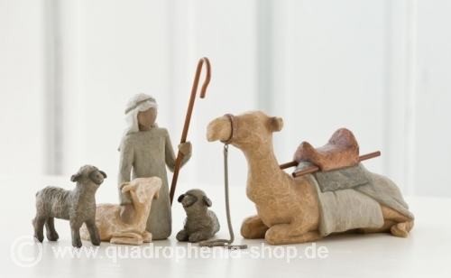 Willow Tree Hirte mit Herde und Kamel Shepherd and Stable Animals